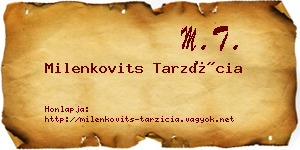 Milenkovits Tarzícia névjegykártya